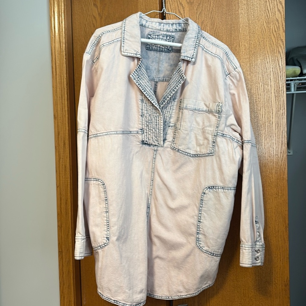Free People We The Free Peyton Denim Pullover - XL